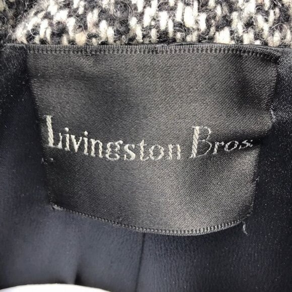 Vintage Livingston Bros Berriege Wool Fur Coat Black & White Fur CollarJacket Si - Picture 2 of 11